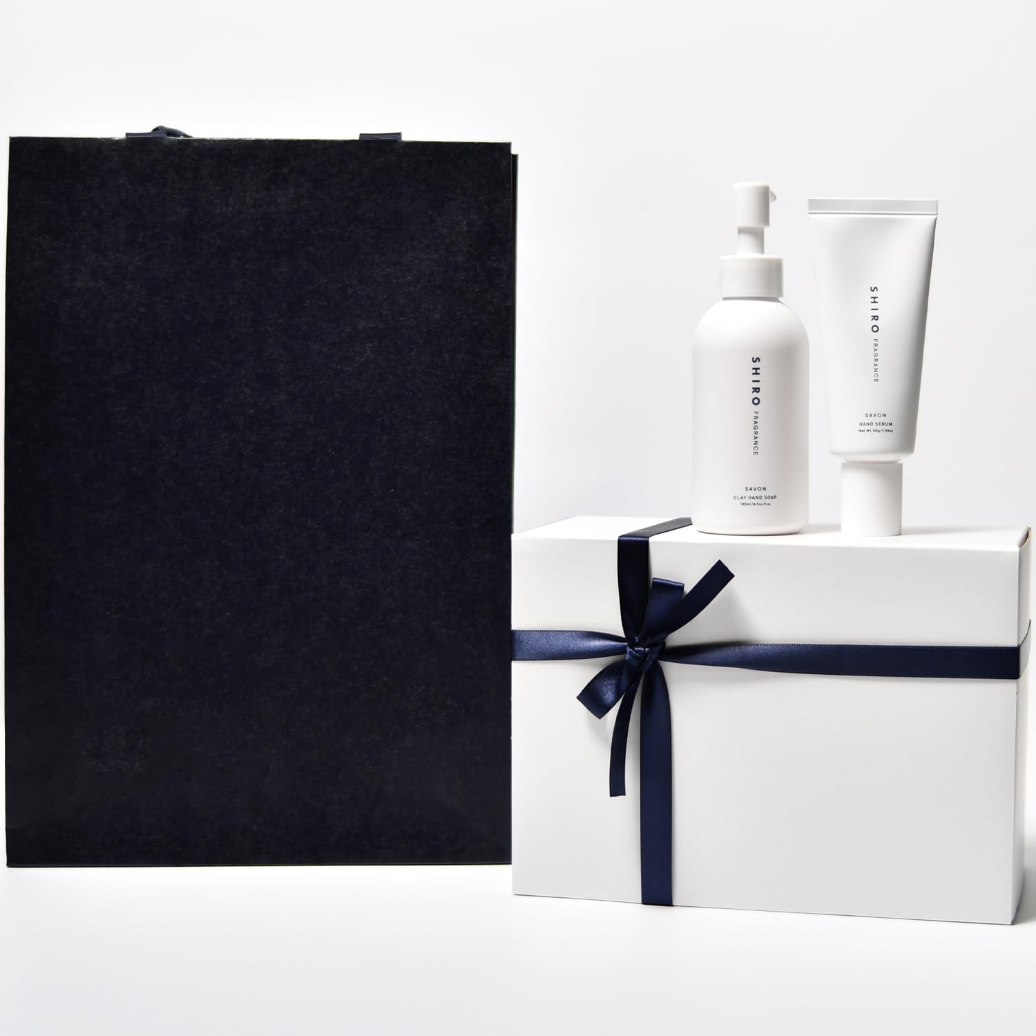 シロ ラッピング済 ギフトBOX セット 液体石けん ハンドクリーム ハンドソープ＆ハンド美容液 (ホワイトリリー)