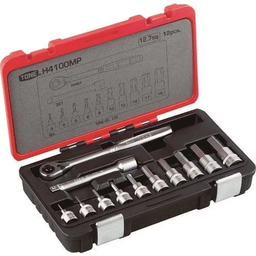 【メーカー直送品】TONE ヘキサゴンソケットレンチセット 差込角12.7mm 12点セット H4100MP