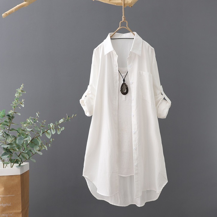 トップス シャツ カーディガン ロング ロング丈 袖あり 長袖 襟付き かわいい 大人可愛い きれいめ シンプル カジュアル 大人 上品 おしゃれ お洒落 かっこいい レトロ アジアン エスニック