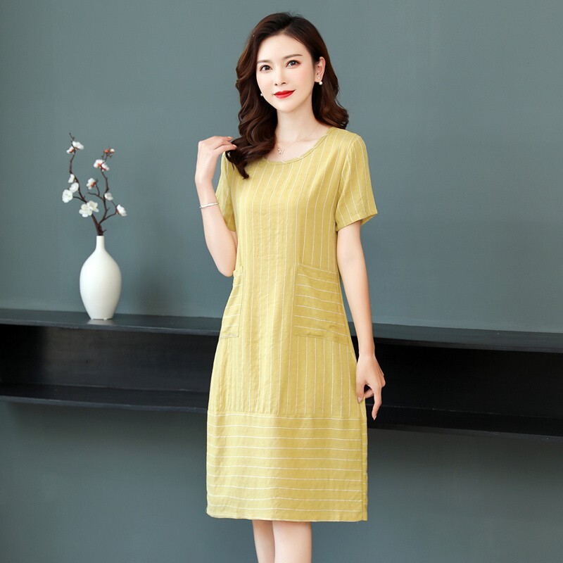 ワンピース 袖あり 半袖 Uネック Aライン 綿 麻 リネン コットン かわいい 大人可愛い きれいめ シンプル カジュアル 大人 上品 おしゃれ お洒落 レトロ 大人女子 こなれ感 ラフ ラブリー