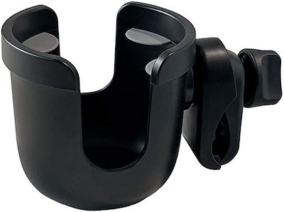 他サイト： ヴィトリア ベビーカー ドリンクホルダー 自転車 カップホルダー ベビーシート 360度回転 ABS樹脂素材使用(ブラック, 1個)の商品画像