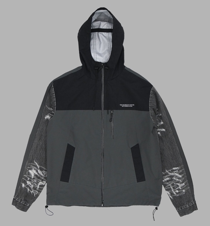 【THE MUSEUM VISITOR】 HYBRID DAMAGED WINDBREAKER