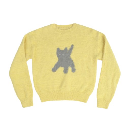 【AEAE】 Flashed Cats Angora Knit -[LIGHT YELLOW] 正規品