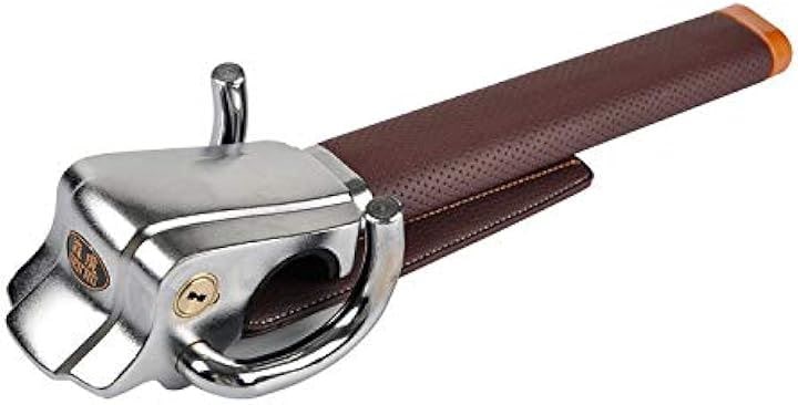 互換品ハンドルロック ステアリングロック 盗難防止 防犯グッツ 車用品 汎用品 鍵付き 頑丈 リレー カーセキュリティ(ブラウン)