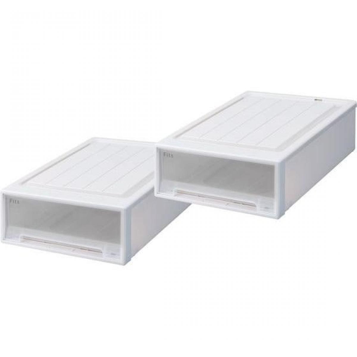 天馬(TENMA) フィッツケース 53-44S ホワイトクリア 収納 ケース 衣類 Fits 収納ボックス ホワイト (2個組)