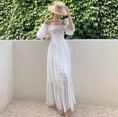 ワンピース ワンピドレス ロング丈 パフスリーブ スクエアネック かわいい 大人可愛い きれいめ カジュアル 大人 上品 おしゃれ お洒落 かっこいい 大人女子 ラブリー キュート ガーリー 個性的