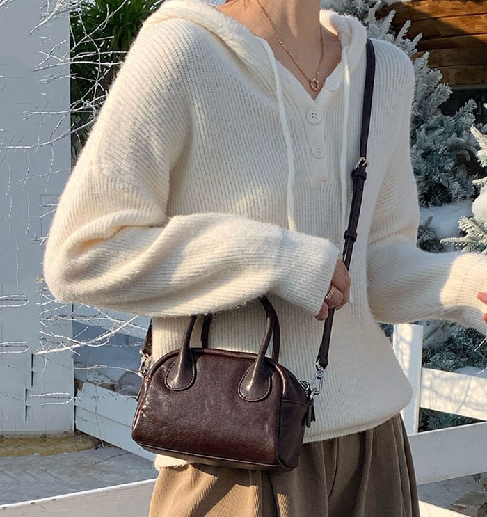 ハンドバッグ 本革 レディース ショルダーバッグ 2way 斜めがけ レザー ボストンバッグ 小さめ 大人 肩掛け 鞄 牛革 ミニボストン かばん 通勤バッグ お仕事 カジュアル 柔らか 入