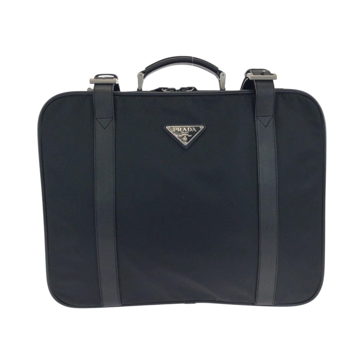 美品 テスート 三角ロゴプレート ブラック 黒 シルバー金具 ナイロン/レザー ビジネスバッグ トランクケース メンズ 503391 30,810円