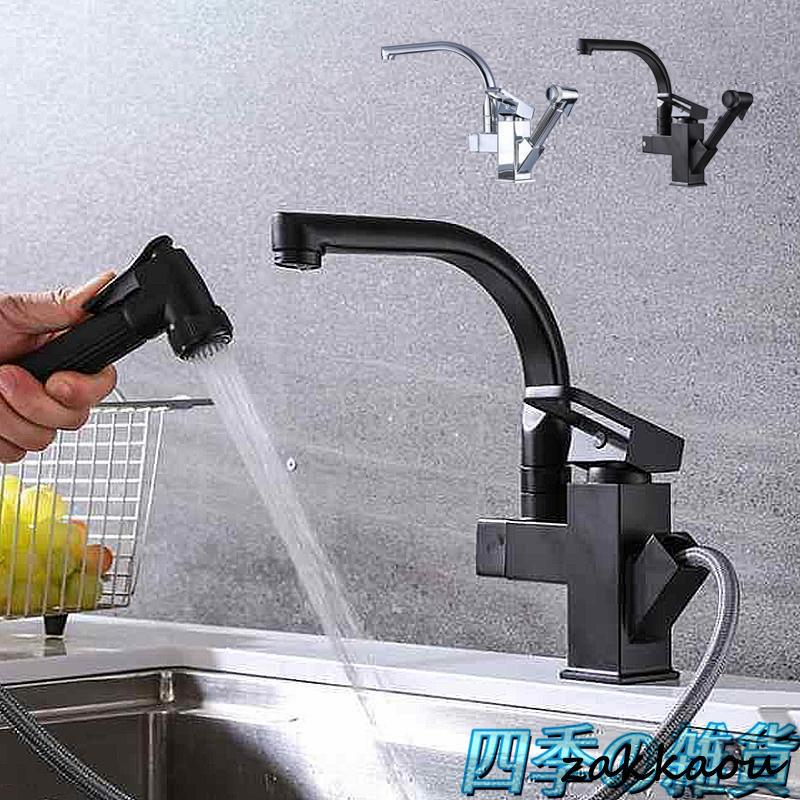 【即日発送】水栓金具 蛇口 交換自分で キッチン 台所 流し台 湯水混合水栓 シャワー付き シングルレバー おしゃれ 360度回転 台付 洗面所 浴室 洗面器 洗面台用 5,229円