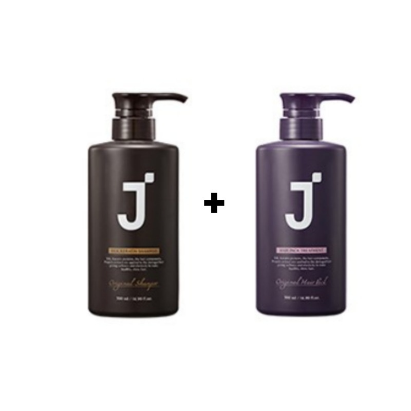 【セット500ml+500ml】ジェイソープ シルクケラチン プロテインシャンプー＋ヘアパックトリートメント 1個