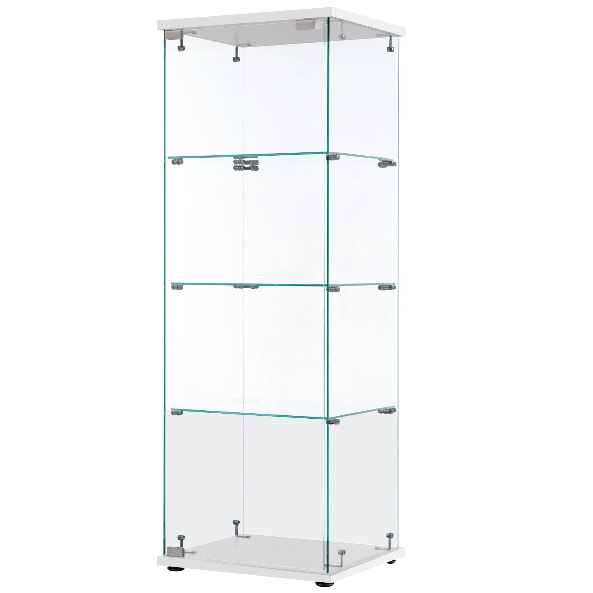 【安心保証】コレクションケース ガラスディスプレイキャビネット フィギュアケース 4段 ホワイト 強化ガラス 全面ガラス サイズ:幅42.5×奥行36.5×高さ120cm