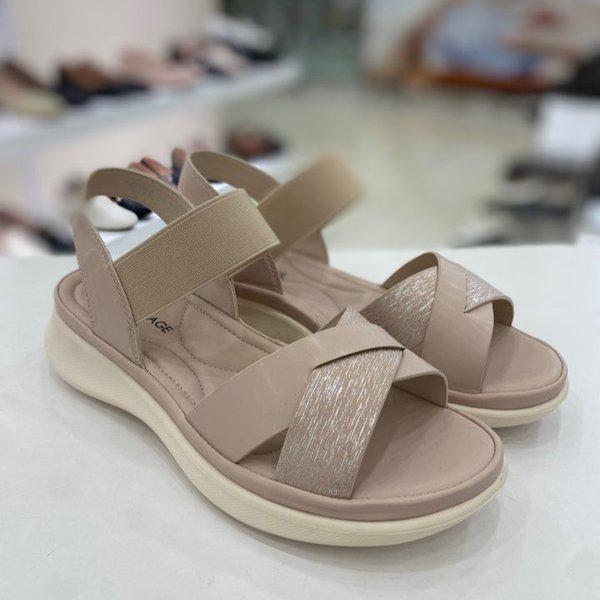 女性超軽量足の甲バンドサンダル 3CM YAEMDS704NYPI HFGZ3B GN_GN