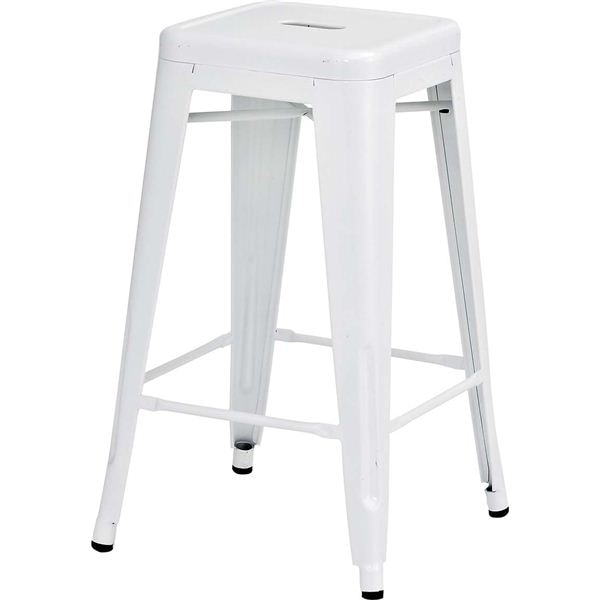 カウンターチェア ハイチェア 幅41cm アイボリー 4脚セット スチール製 スタッキング可 クレールハイスツール リビング