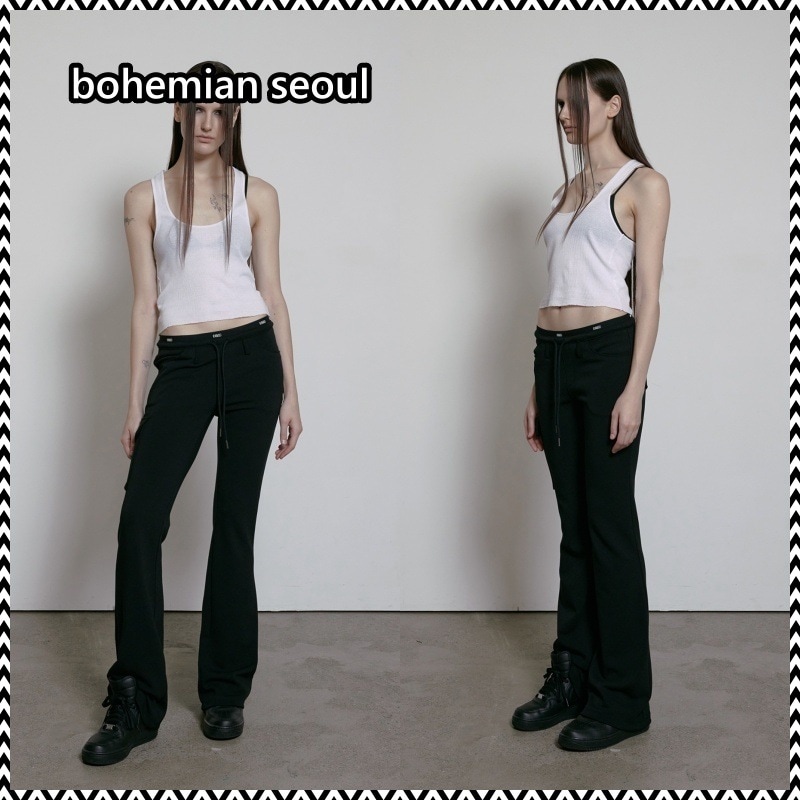 bohemian seoul LOGO BAND JERSEY BOOTCUT PANTS