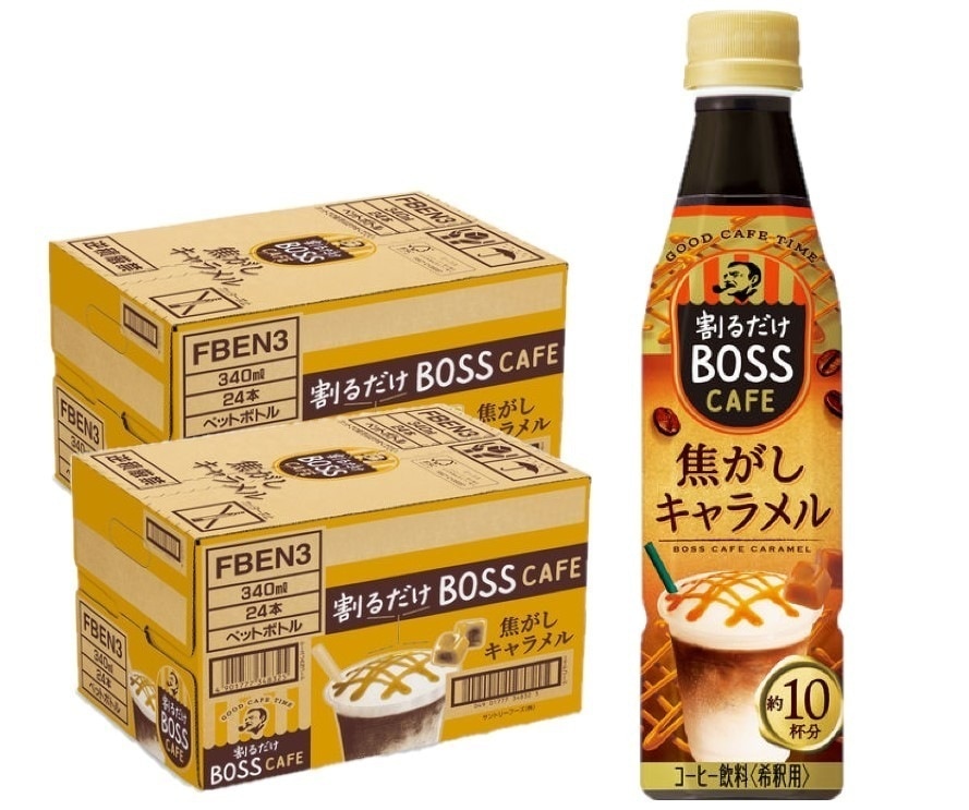 【送料無料】サントリー ボス BOSS 割るだけ ボスカフェ 焦がしキャラメル 340ml2ケース/48本
