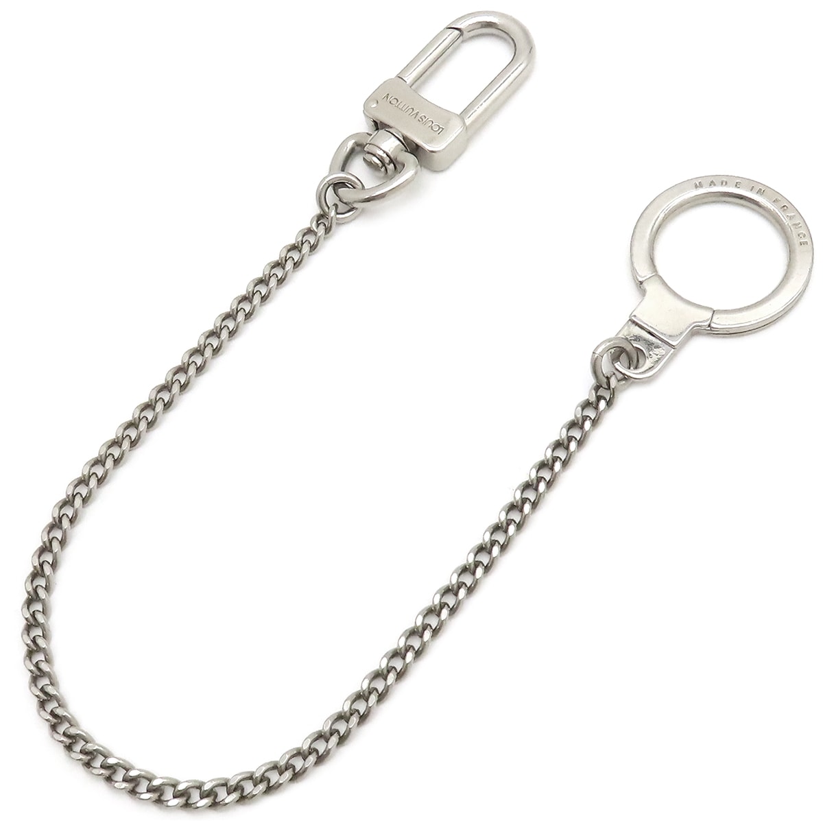 ルイヴィトン キーホルダー シェンヌ アノクレ メタル シルバー キーチェーン キーリング ウォレットチェーン M58021【中古】