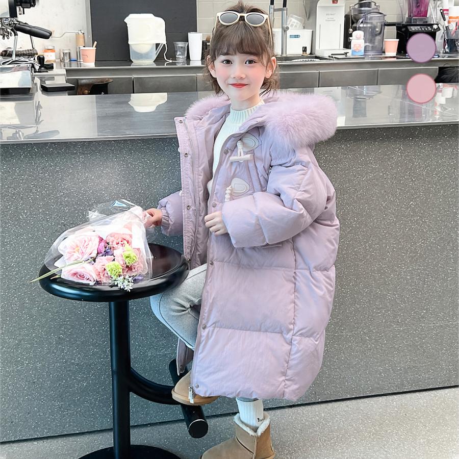 子供 ダウンコート コート 中綿 ロング ダウン キッズ ダウンジャケット 女子 オーバー フード付き ジャケット 厚手 撥水加工 ロング丈 防寒 冬