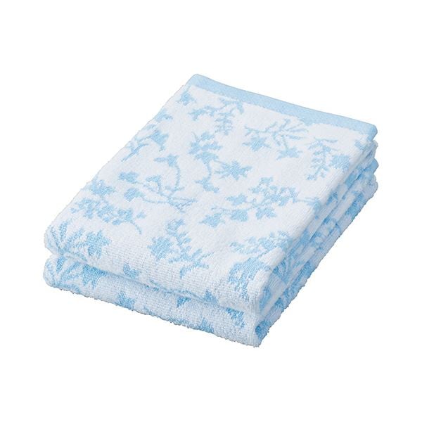 （まとめ） 林 無撚糸フェイムフェイスタオル ブルー FG423301 1パック（2枚） [x5セット]