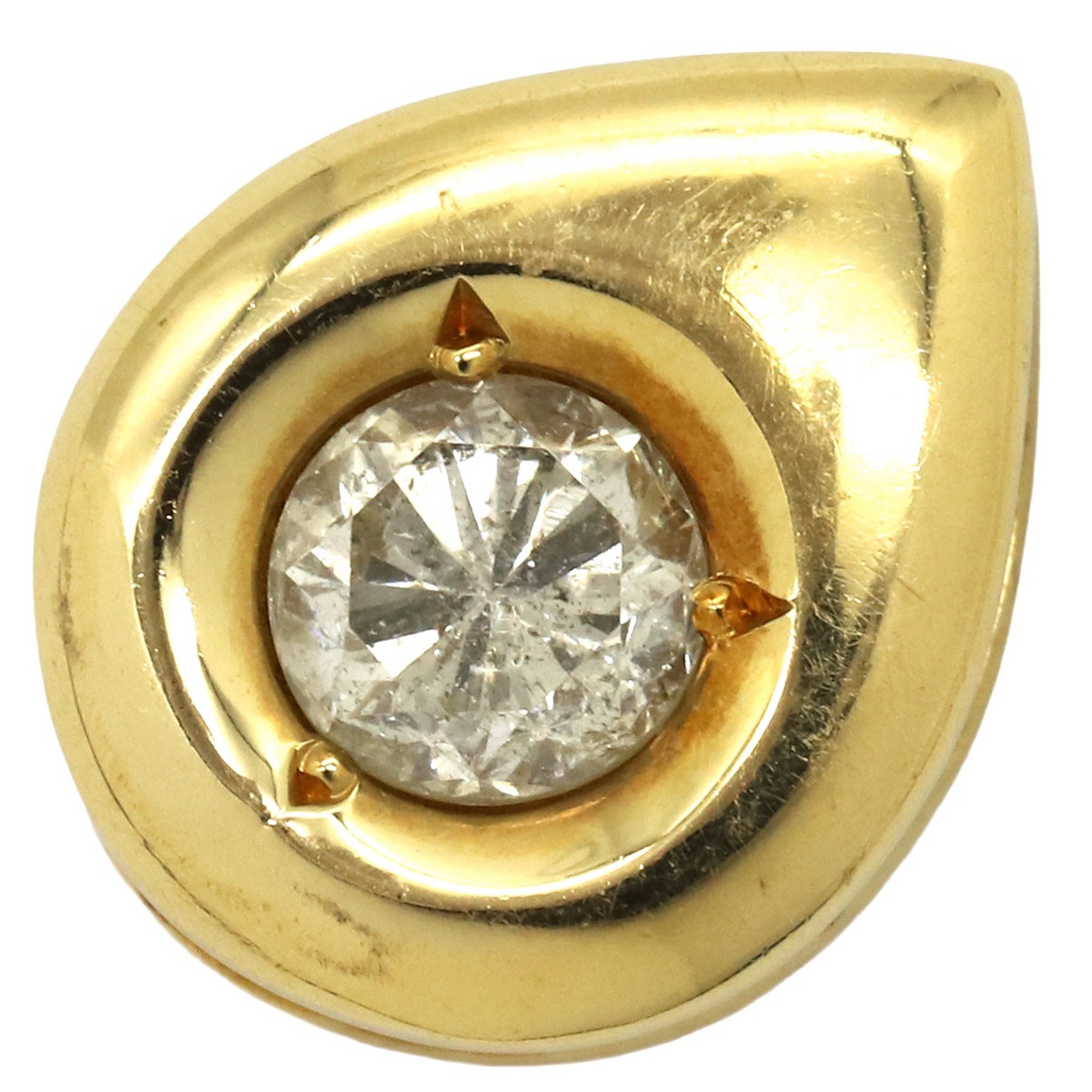 ペンダントトップ ダイヤ K18YG ダイヤモンド イエローゴールド 1石 750 18K 【中古】