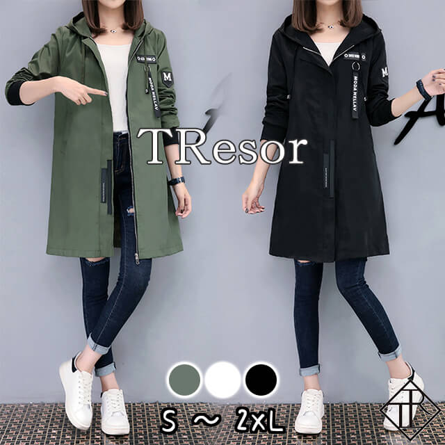 【2000円OFF】配布！トレンチコート レディース ロング トレンチコート ロング丈 コート アウター ジャケット フード 付き カジュアル トレンチコート ひざ丈 コート アウター ジャ