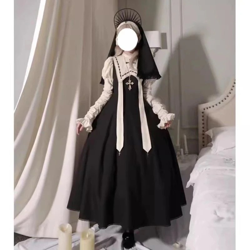 秋と冬のゴシックスタイルの長袖ロリータドレス ロリータドレス ハロウィン コスプレ コスプレ ハロウィ ハロウィン衣装 ハロウィン コスプレ大人