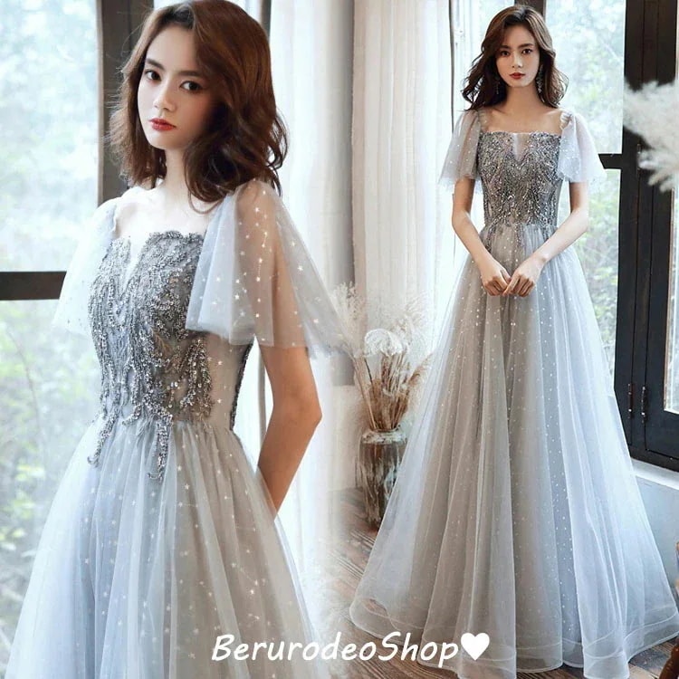 【期間限定特価】ロングドレス グレー イブニングドレス スパンコール キラキラ キレイめ ワイン赤 結婚式ドレス 二次会ドレス お呼ばれ 発表会ドレス オフショルダー ベージュ コンサート コンク