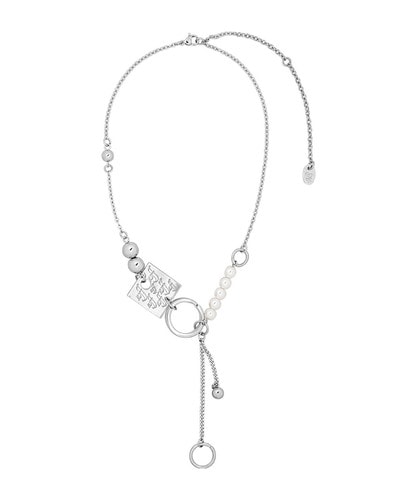 NFF SQUARE LOGO NECKLACE スクエアロゴネックレス 韓国アクセサリー ネックレス レディース