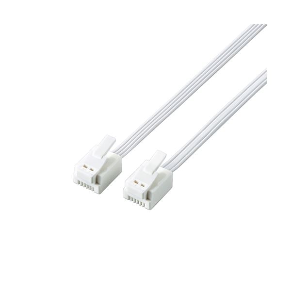 （まとめ） エレコム ツメ折れ防止モジュラーケーブル MJ-T7WH (×5セット)