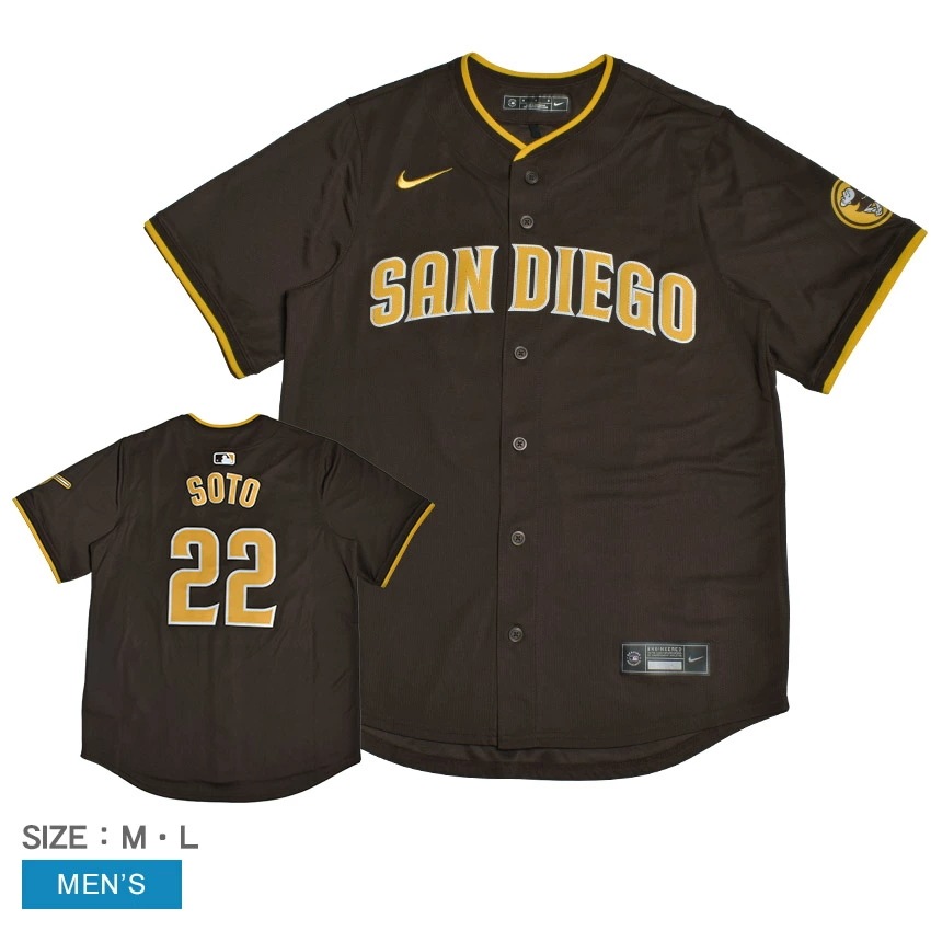 フアンソト サンディエゴパドレス MLB 背番号 選手 ユニフォームシャツ 半袖 ボタン チームロゴ 野球 Limited PYRD Padres Road T7LM-PYRD-PY9-00L メ