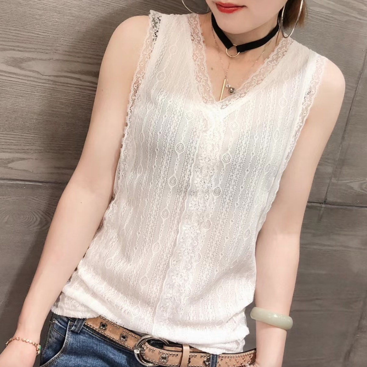 トップス デート カットソー キャミソール 袖なし レース 夏 10代 20代 30代 レディース 個性的 ホワイト ブラック M L XL 2XL 3XL レース セクシー こなれ感 クール