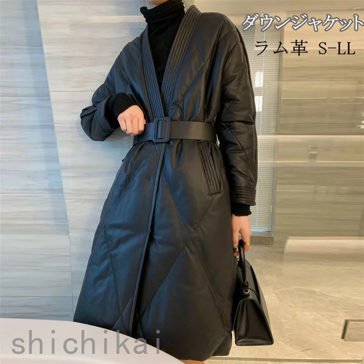 ダウンジャケット ファーコート レザーコート ラムレザー レディース 本革コート 冬服コート ロング丈ダウン down coat ladies ロングダウンジャケット 冬防寒 アウター ホワイトデー