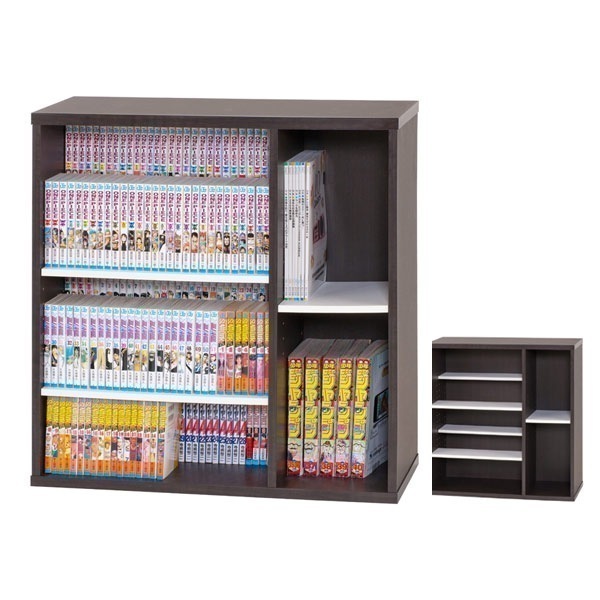 本棚 コミックシェルフ 3段 大収納タイプ 前後独立棚板 約幅76cm