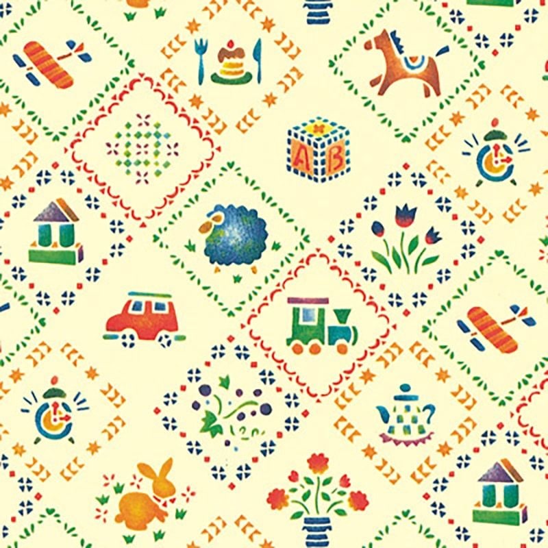 （まとめ買い）シモジマ HEIKO 包装紙 ファンシー柄 半才 ステンシルハウス 100枚 750x528mm ラッピング用品 002305900 [x3セット]