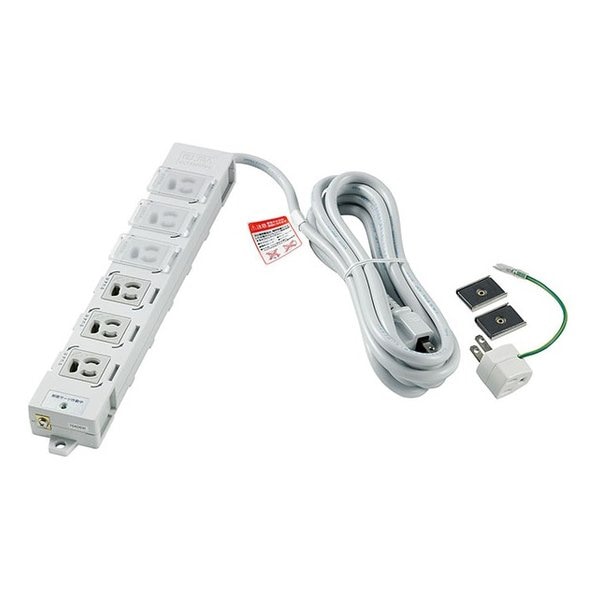 事務所向け電源タップ 抜けどめ 6個口 3m 雷ガード OAT-JPC63SB
