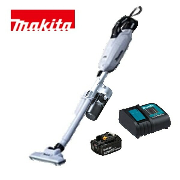 当店だけ！バッテリー充電器も1年保証! マキタ コードレス掃除機 18V 紙パック式 白 CL285FDZW+ ショートサイクロン + バッテリー + 静音充電器 充電式 クリーナー スイッチ 当店オ