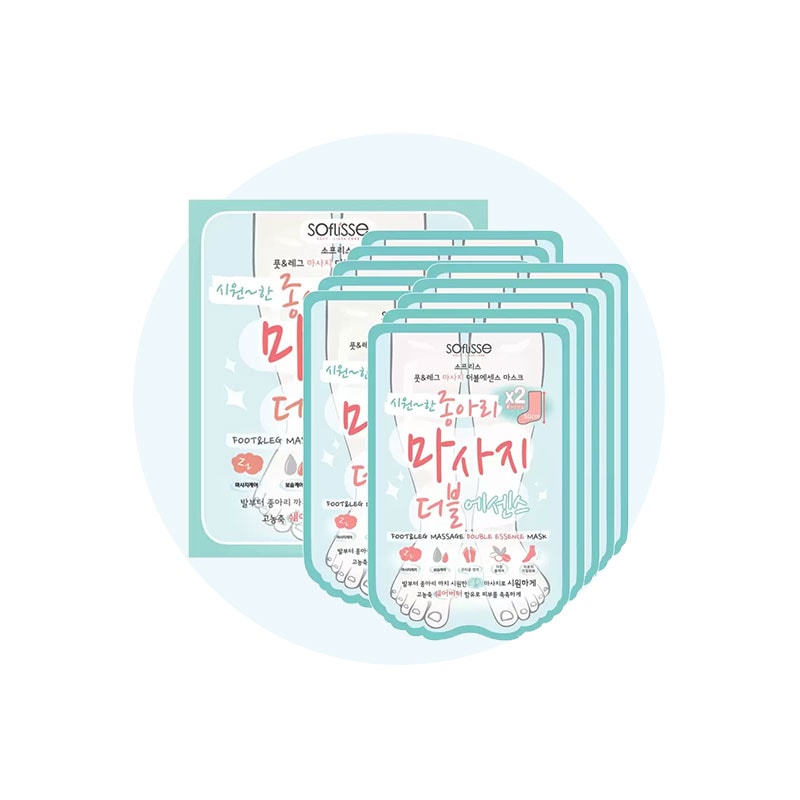 足&足マッサージ ダブルエッセンスマスク 10ea