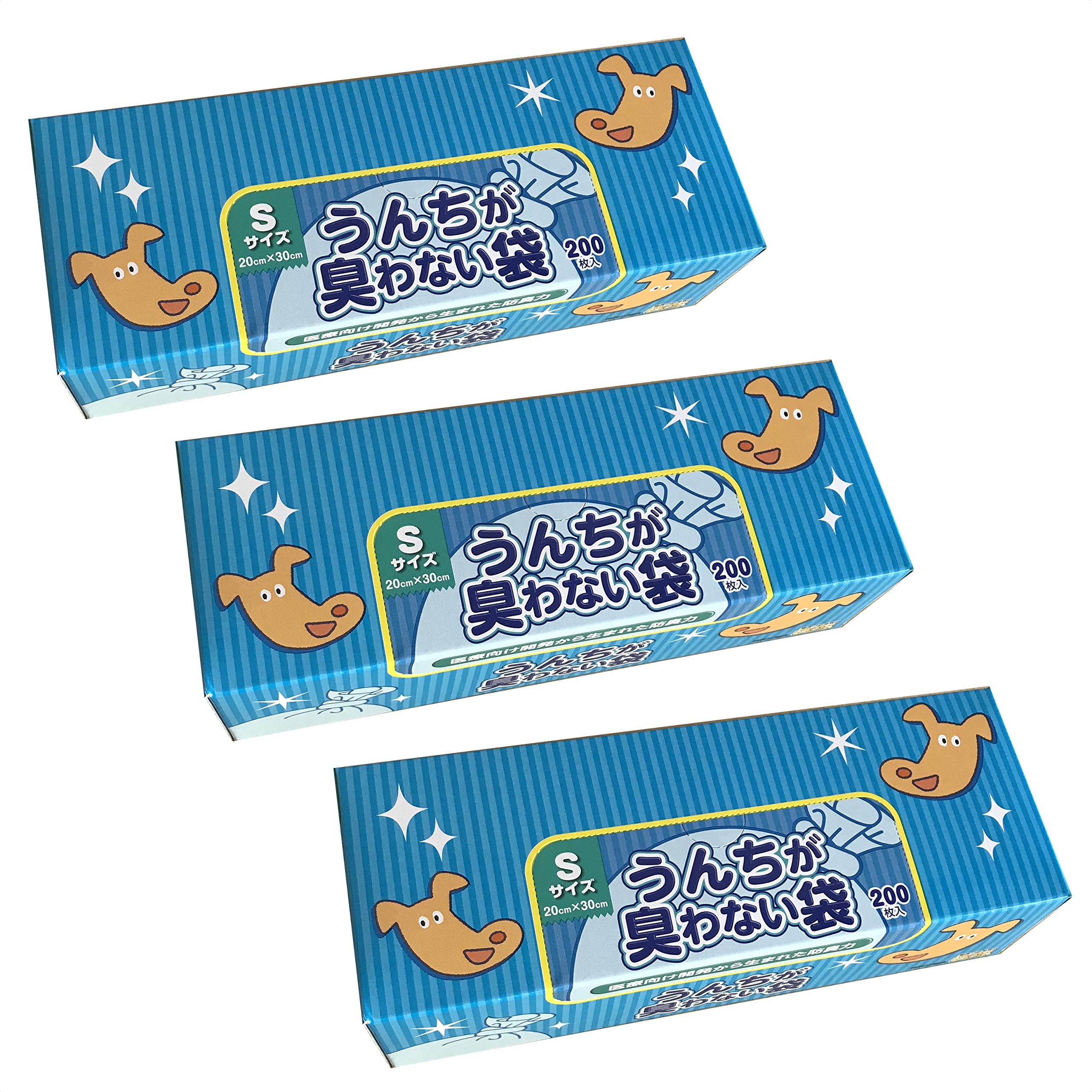全国送料無料！ クリロン化成 うんちが臭わない袋BOSペット用 Sサイズ 200枚3箱セット blue