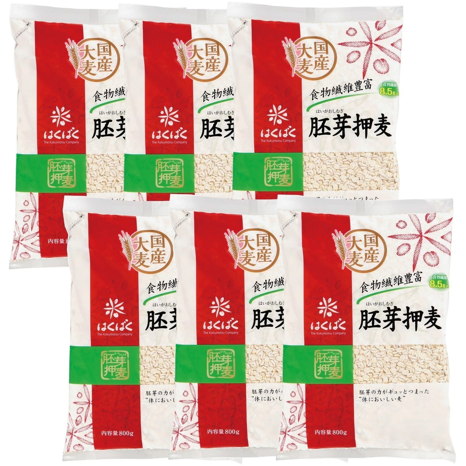 胚芽押麦 800g×6袋
