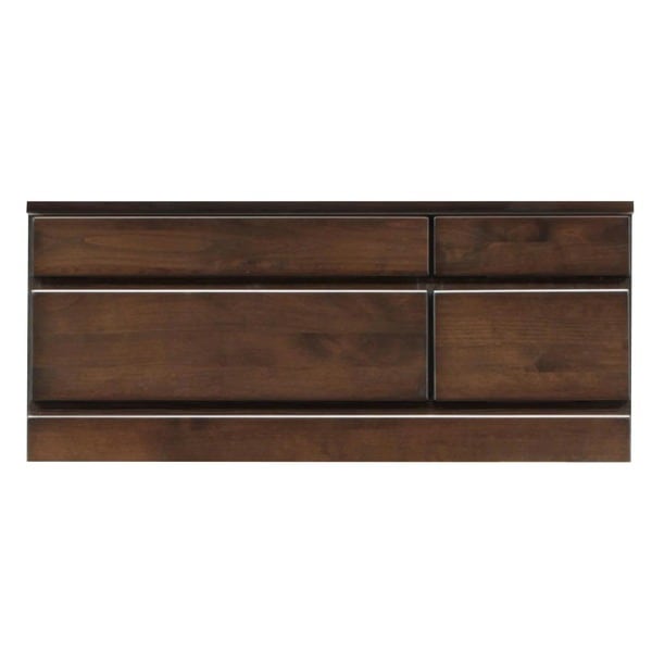 チェスト タンス 2段 約幅90cm ダークブラウン 木製 日本製 ローチェスト ベッドルーム 寝室 リビング 完成品 玄関渡し