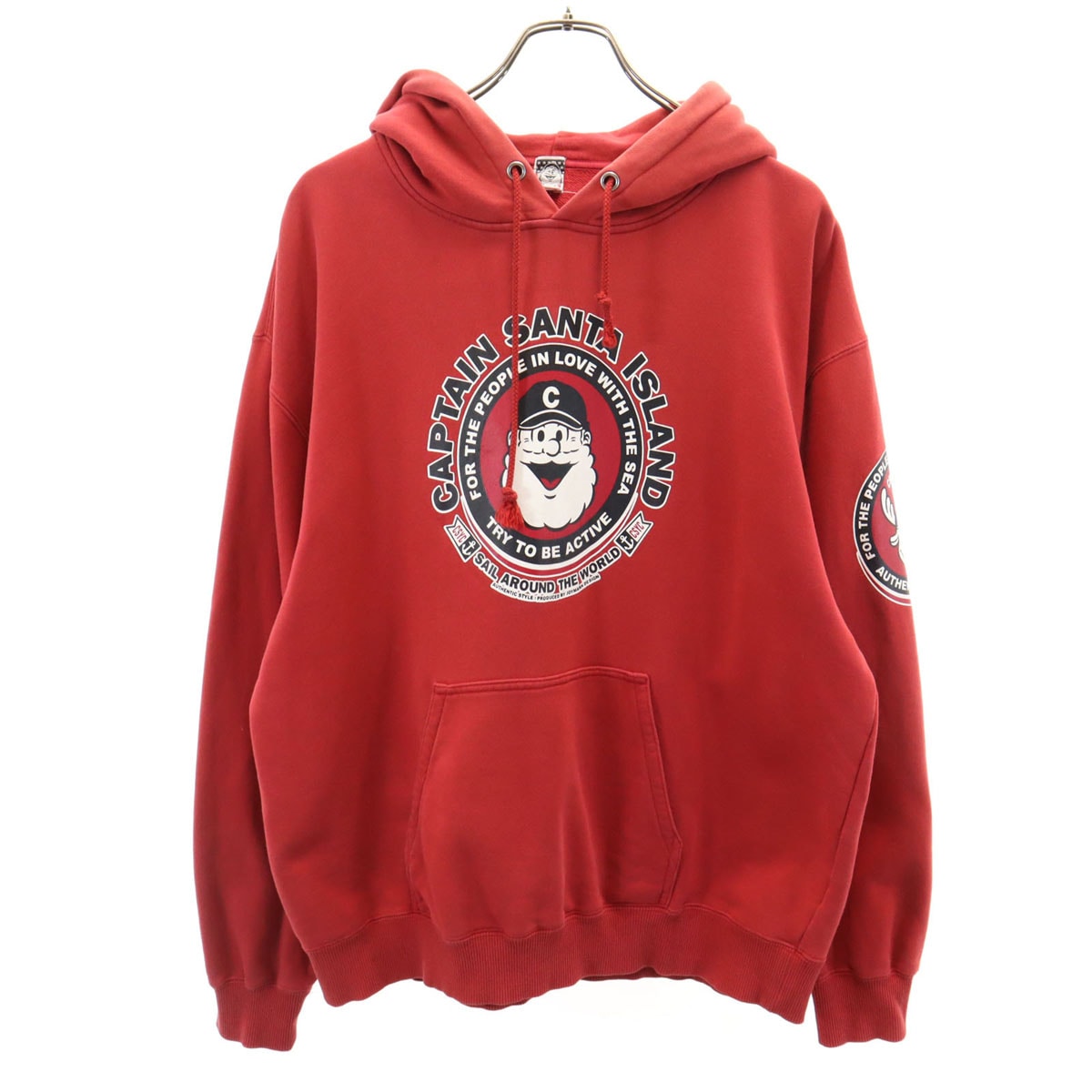 CAPTAIN SANTA キャプテンサンタ 長袖 スウェットパーカー L 赤系 プルオーバー メンズ 古着 5,292円