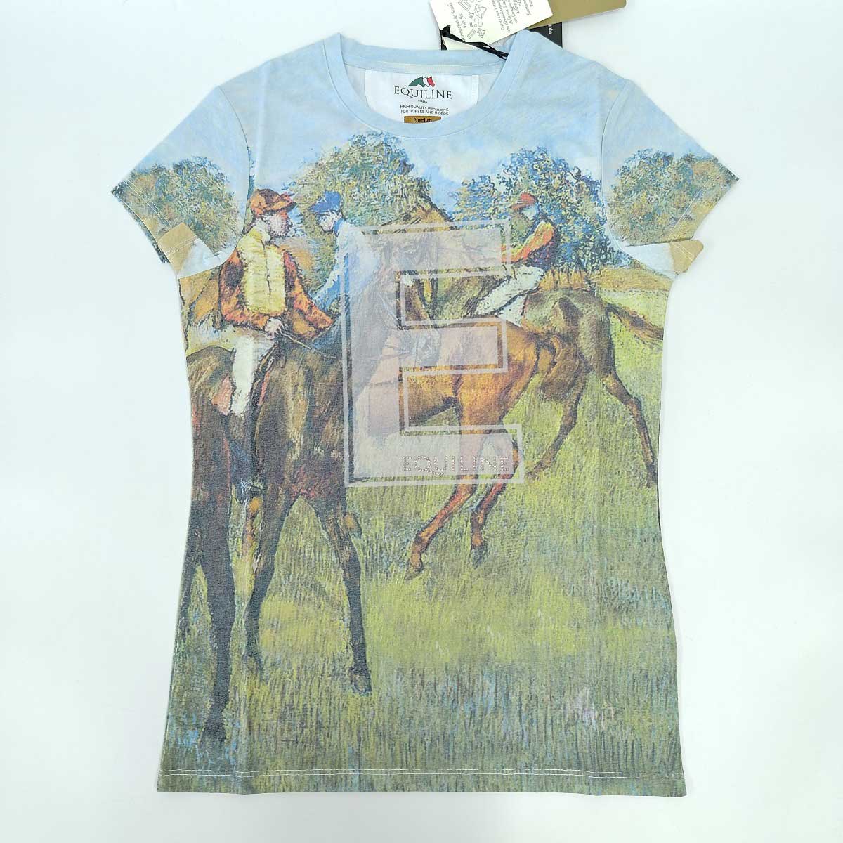 【中古・未使用品】エクイライン 乗馬 半袖 Tシャツ DONNA Tinsel EQUILINE XS H00698 レディース
