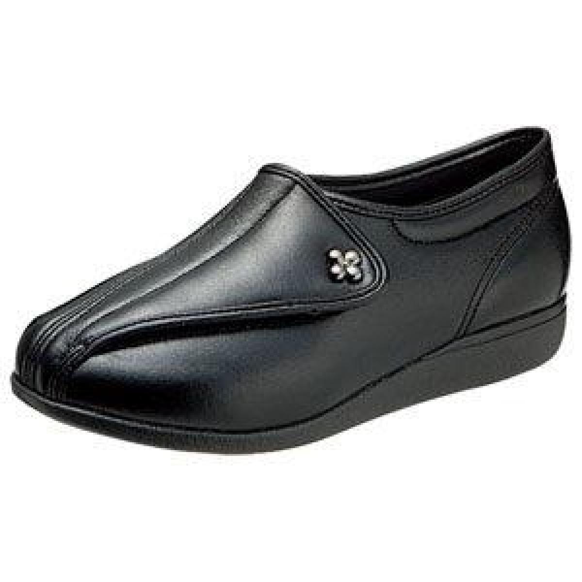 アサヒシューズ 快歩主義 婦人 靴 L011 ブラックスムース 黒 23.5cm 3E 軽量 転倒予防 リハビリ シューズ レディース 日本製