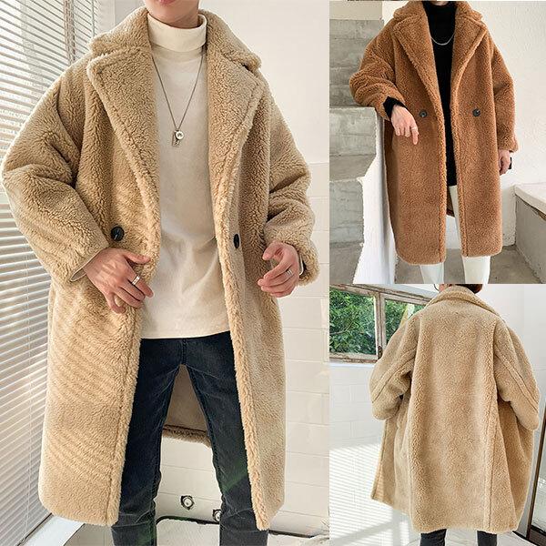 テーラード ボア ジャケット コート メンズ あったか 厚手 冬物 高級感 もこもこ チェスターコート ロング ストリート