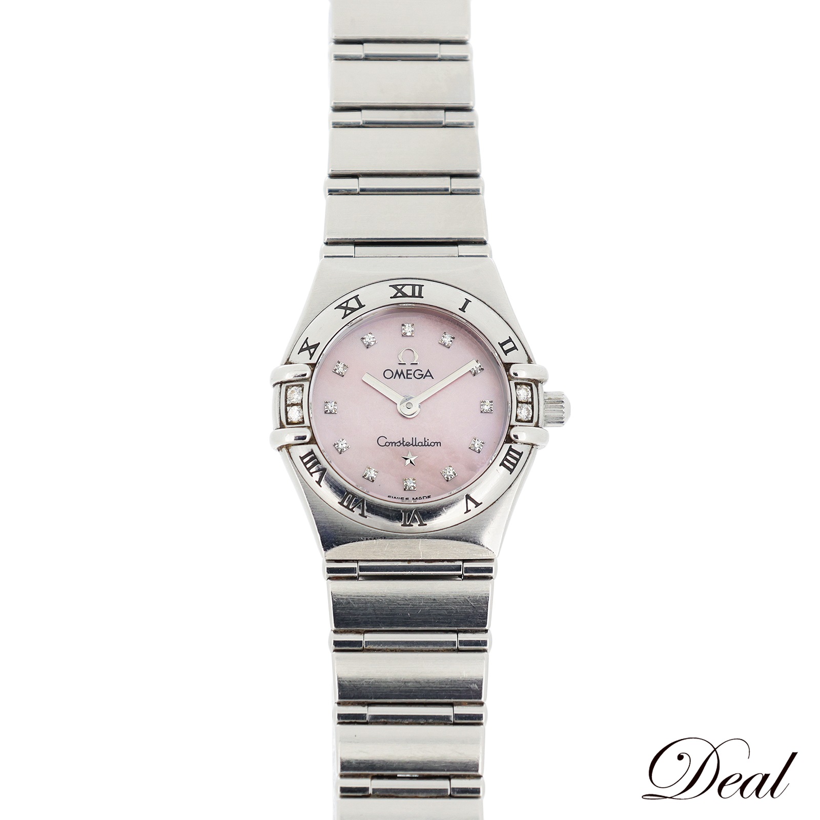ベゼル 4PD オメガ コンステレーションマイチョイス 1566.66 ピンクシェル 12PD レディース 腕時計