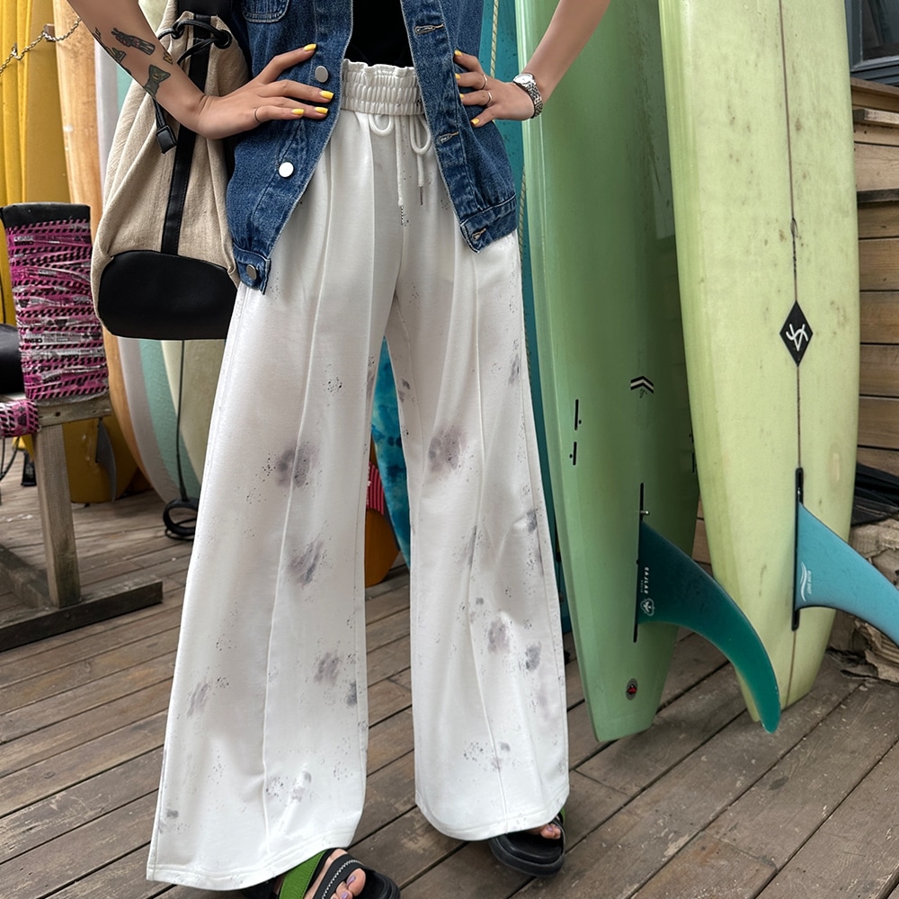 ボトムス パンツ ズボン ワイドパンツ ロングパンツ ポケット ロング丈 ウエストゴム ワンプリーツ かわいい 大人可愛い きれいめ シンプル カジュアル 上品 おしゃれ かっこい 大人女子 こなれ感