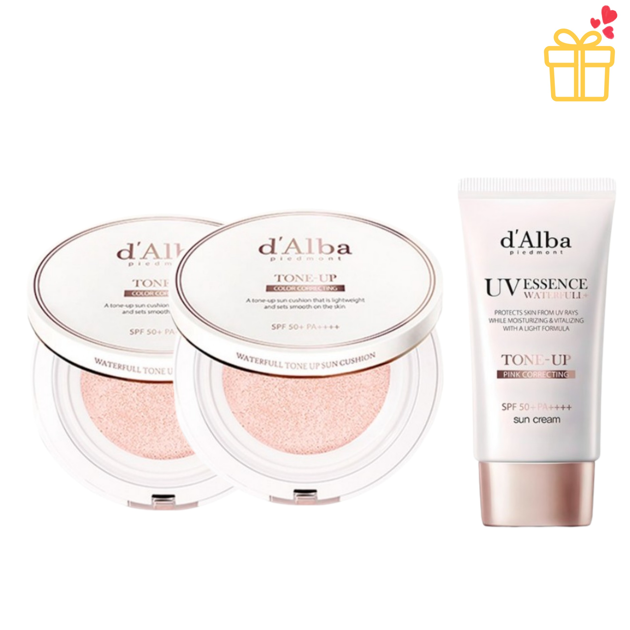 【大容量＆コスパ重視UVセット】ウォータフルトーンアップサンクッション15g×2個＋トーンアップサンクリーム50ml×1・化粧直し・トーンアップ/uvクッション化粧下地韓国人気UVケア