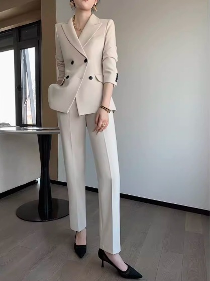 レディース ジャケット パンツ ボトムス スーツ アンクル丈 長袖 Vネック 襟付き ストレート ポケット シンプル 上品 おしゃれ クール フォーマル とろみ感 無地 春 秋 冬 入学式 入園式