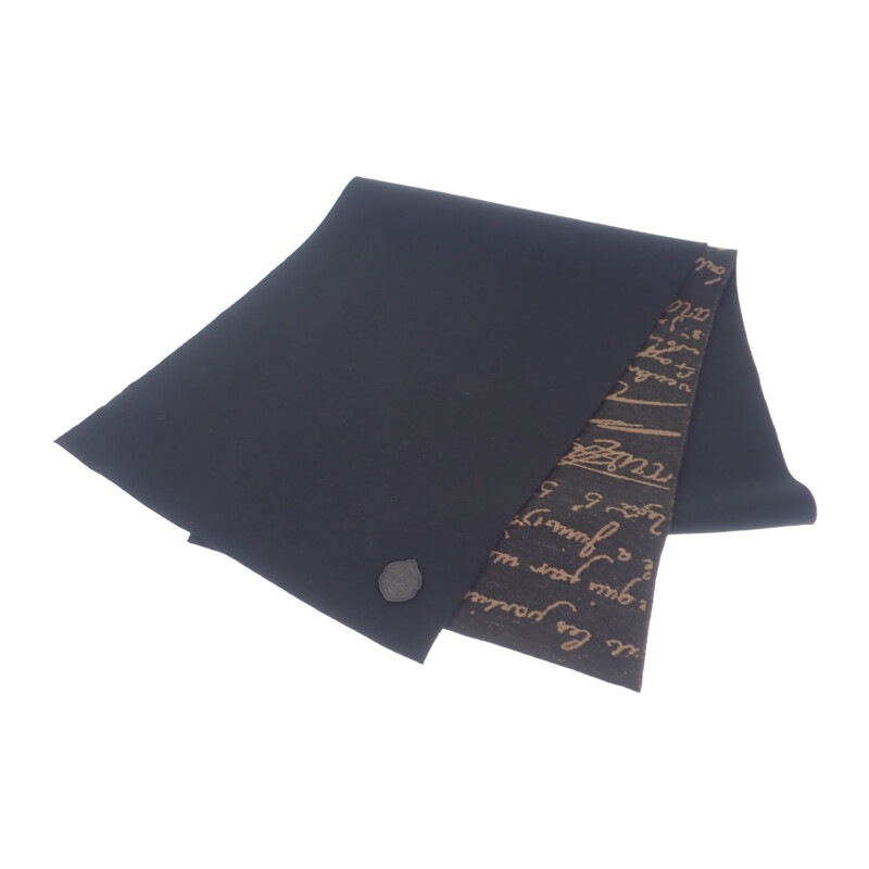 【Aランク】 1895エンブレムレザーロゴワッペンマフラー 総柄 T21SJ108 マフラー ウール ナイロン ブラック メンズ【ISEYA】