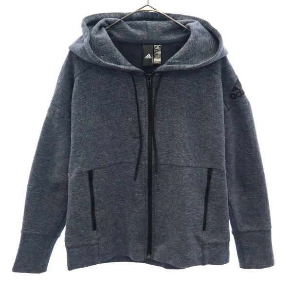 Qoo10] adidas ロゴワッペン 長袖 ジップパーカー L