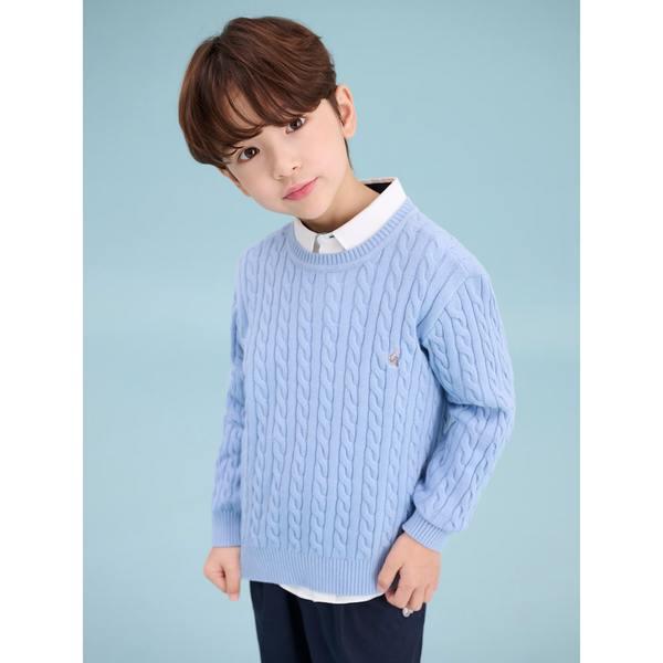 [BEANPOLE KIDS] [エッセンシャル] クラシックケーブルニットセーター スカイブルー (BI5151UE1Q)